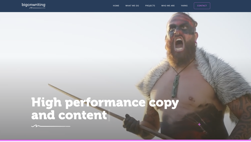 High performance copy and content - the Big On Writing home page